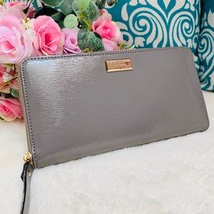 Kate Spade Gray Saffiano Zip-Around Wallet
